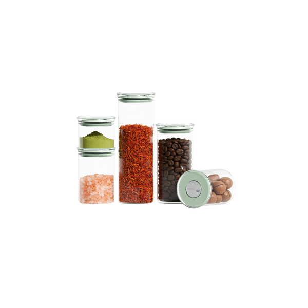 Bori Bono BoDry Round Borosilicate Glass Food Storage Jar 5pc Set