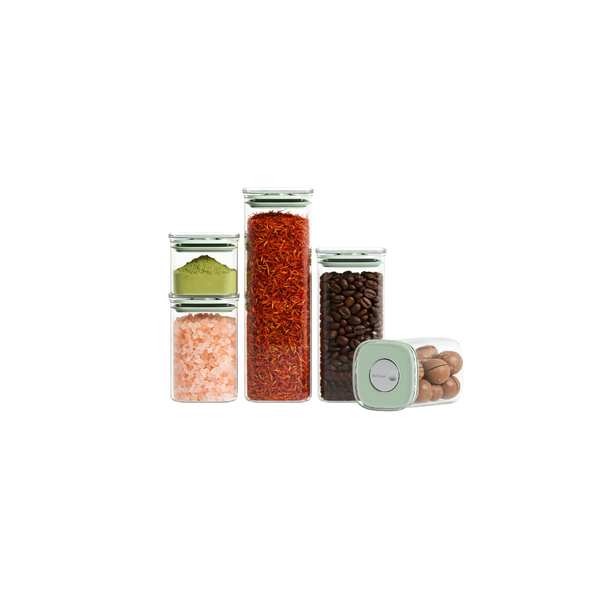 Bori Bono BoDry Square Borosilicate Glass Food Container 5pc Set