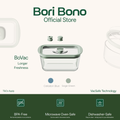 Bori Bono BoVac Rectangle Borosilicate Glass Food Container Airtight Vacuum Sealed